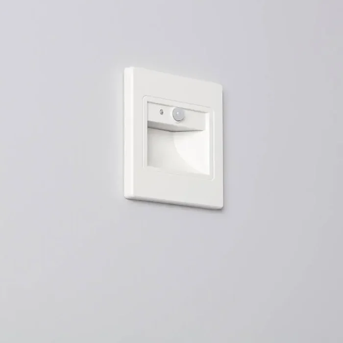 1.5W Bark Recessed Wall LED Spotlight with PIR and Twilight Sensor in White – Ledkia