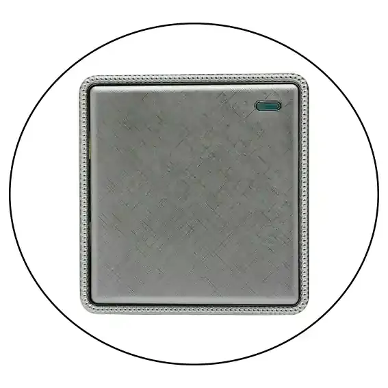 1 Gang Switch Wall Light Screw less Textured Chrome Color