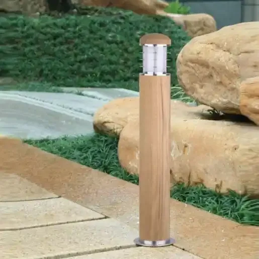 1 Light 67cm Outdoor Pedestal – Teak / Stainless Steel finish – IP55 (0178POOB)