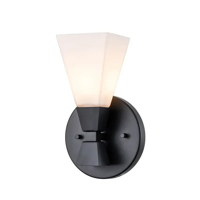 1 Light Bathroom IP44 Wall Light in Matt Black (0178BOW1MB)