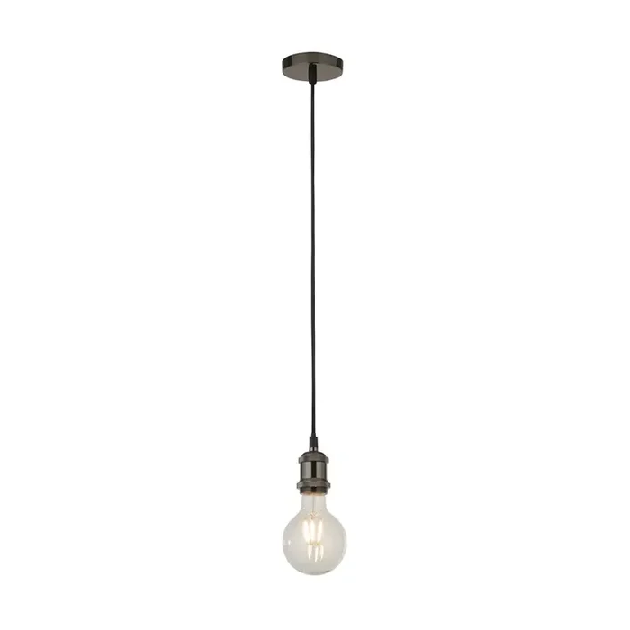 1 Light Black Pendant Cable Suspension with Textile Cord (0483SUS7461BC)