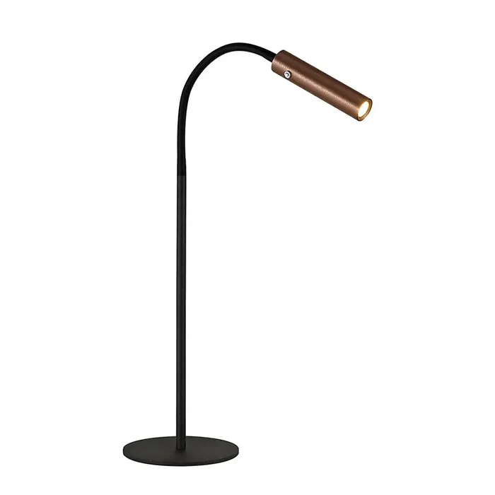 1 Light Flexible Table Lamp, Black and Satin Copper Finish (1230TUB18D)