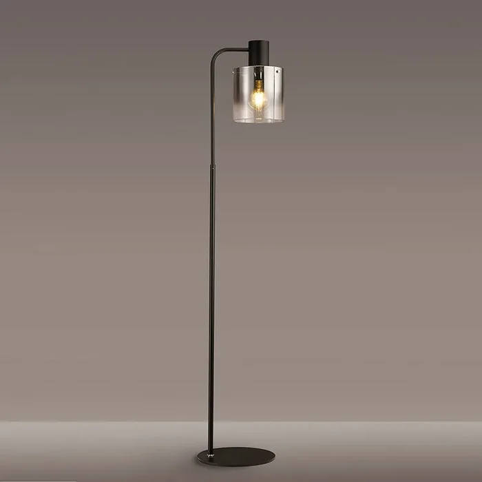 1 Light Floor Lamp (Large), Black / Smoke Fade Glass (1230CHE99A)