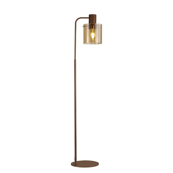 1 Light Floor Lamp (Large), Mocha / Amber Glass (1230CHE300A)