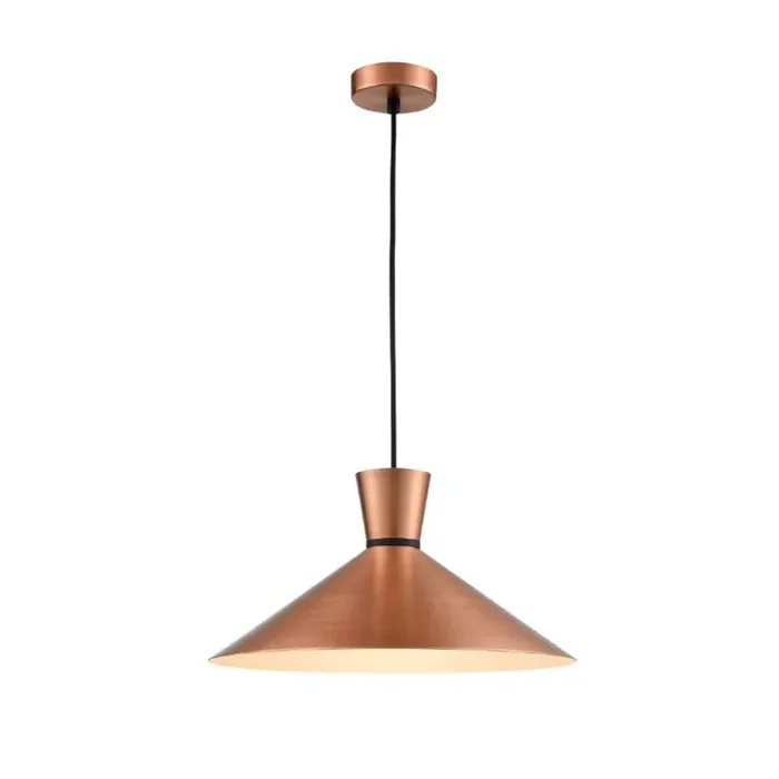 1 Light Large (400mm) Pendant – Satin Copper with black accent (0194HAPPCH217)