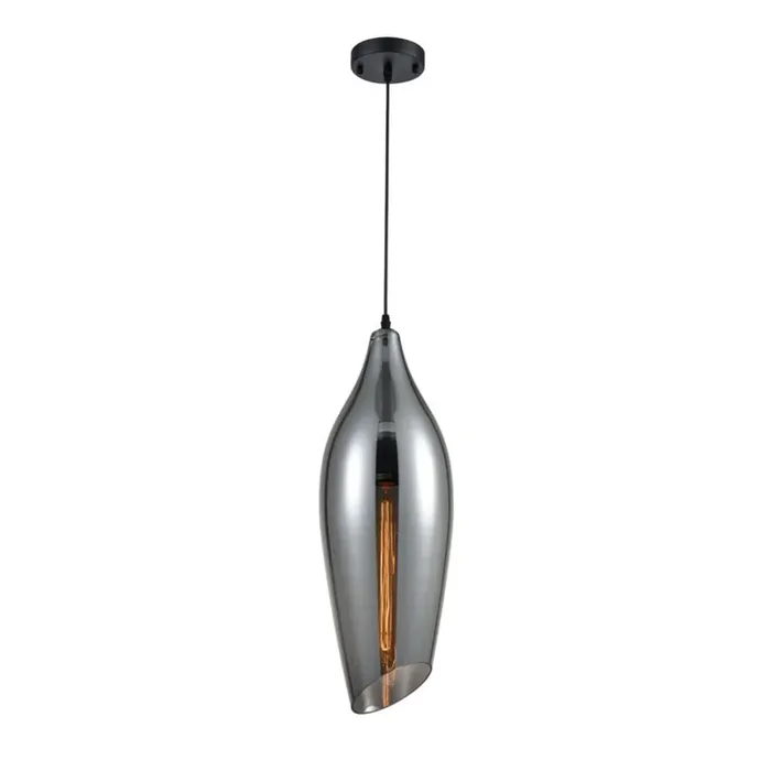 1 Light Large Smoked glass pendant (0194TAPPCH195)