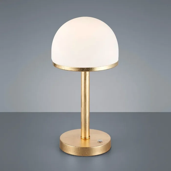 1 Light LED touch table lamp finished in Gold with Domed Opal White Glass (1542BER179)
