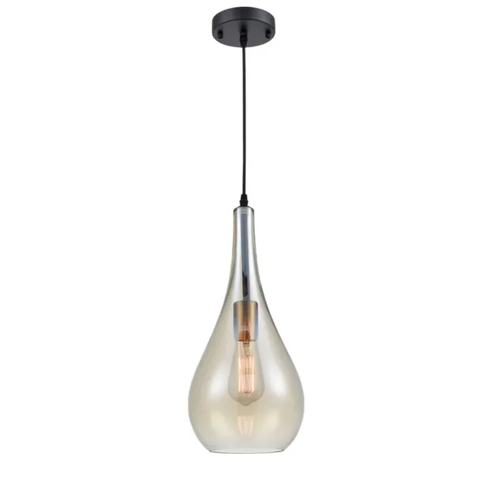 1 Light Pale Amber glass pendant (0194DROPCH188)