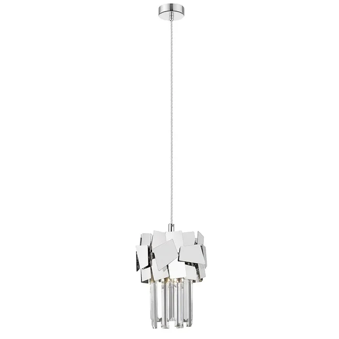 1 Light Pendant Crystal fitting with Chrome Laser cut (0268CEL01CH)