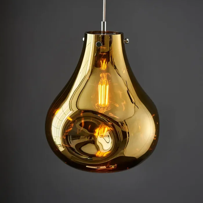 1 light Pendant Gold Glass 32cm diameter (0711IRI99789)