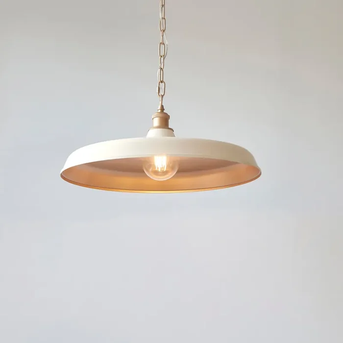 1 Light Pendant in Matt Warm White with Satin Brass details (0711DES99999)