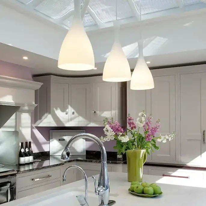 1 Light Pendant in polished chrome with a white glass shade. (0183TON862)