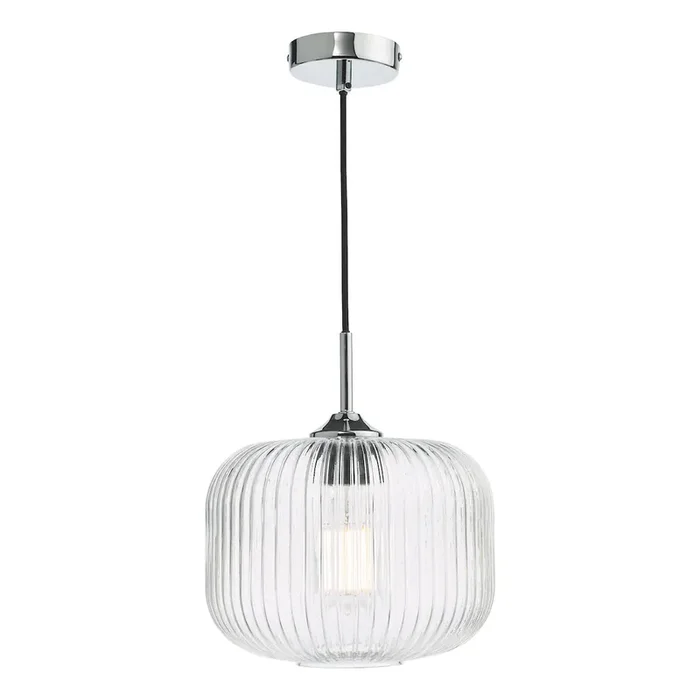 1 Light Pendant Polished Chrome and Clear Glass (0183DEM0108)