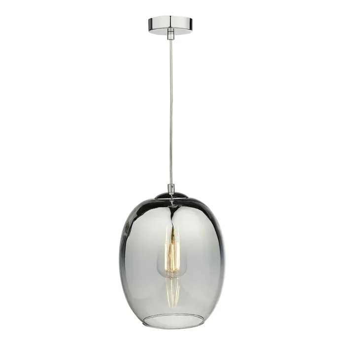 1 Light Pendant Silver Glass (0183PAT0132)