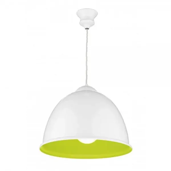 1 Light Pendant White Gloss with Lime Green Inner (0183EUS0124)