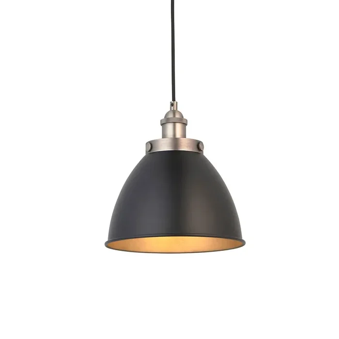 1 Light Small Pendant in Matt Black and Aged Pewter (0711FRA98750)