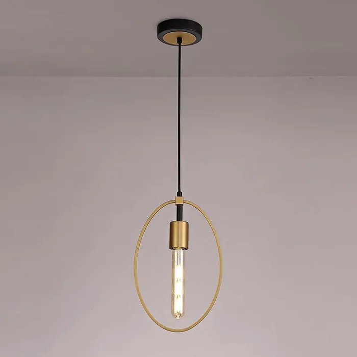 1 Light Small Pendant, Sand Gold/Matt Black Finish (1230HUL182A)