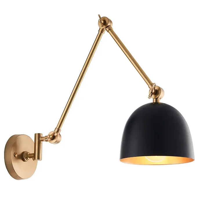 1 Light Swing Arm Wall Light Antique Brass (0711LEH93142)