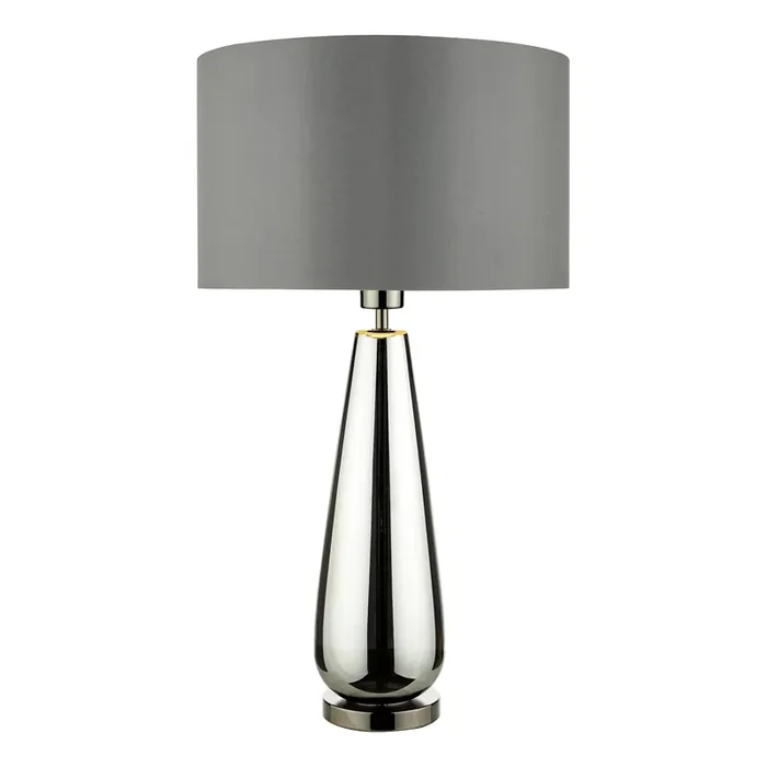 1 Light Table Lamp Black Chrome Smoked Glass with Shade (0183PAB4267)