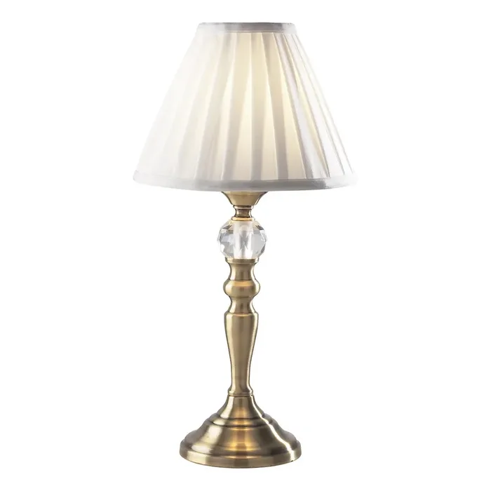 1 Light Table Lamp in Antique Brass with Shade (0183BEA4075)