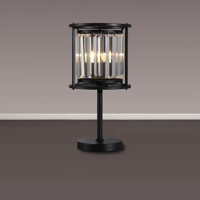 1 Light Table Lamp in Satin Black with Clear Crystals (1230CHA79L)