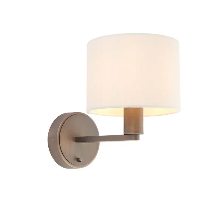 1 Light Wall Light in Antique Bronze with Marble Vintage Shade (0711DAL73018)