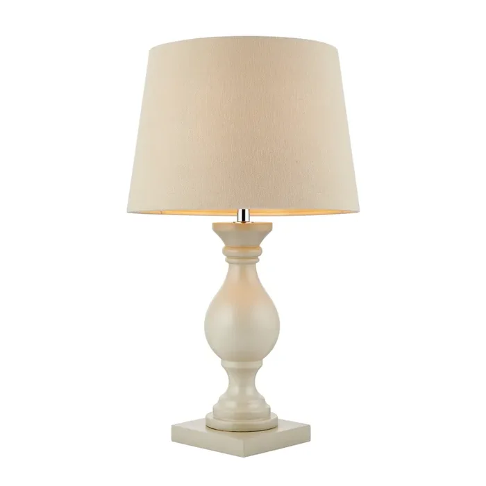 1 Light Wooden Table Lamp finished in Taupe with Linen Shade (0711MARTLTA)