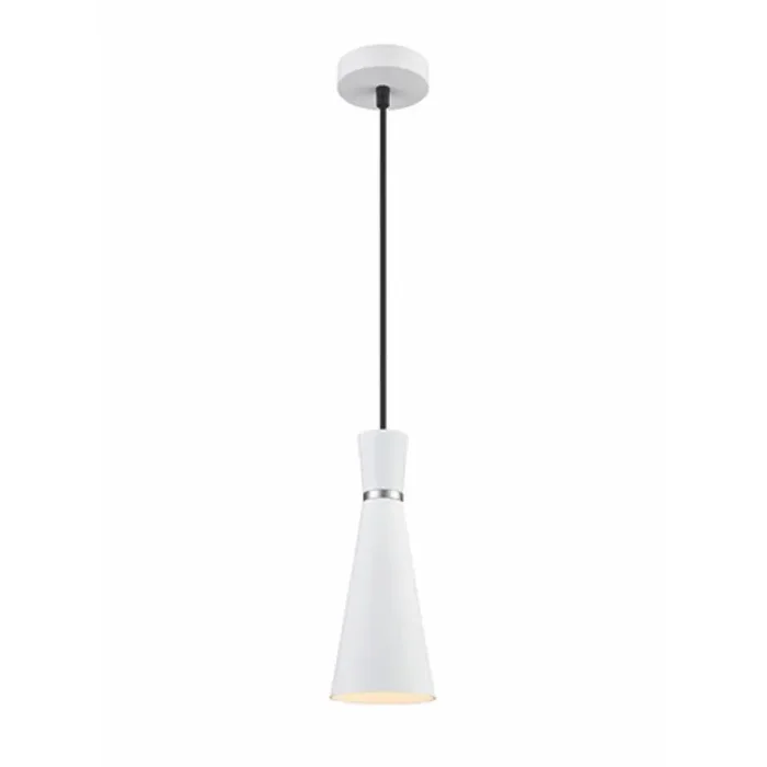 1 Small (100mm) Light pendant – Satin white with chrome accent (0194HAPPCH234)