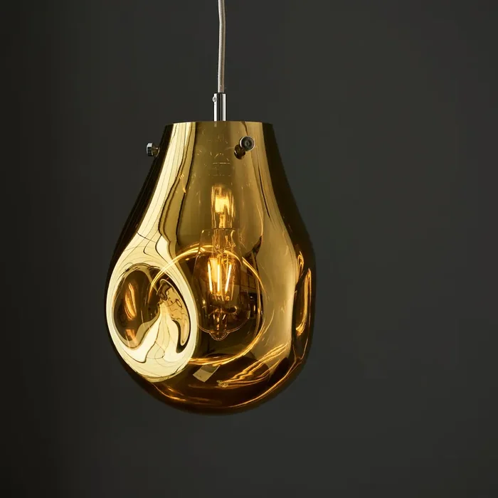 1 Small light Pendant Gold Glass 22cm diameter (0711IRI99518)