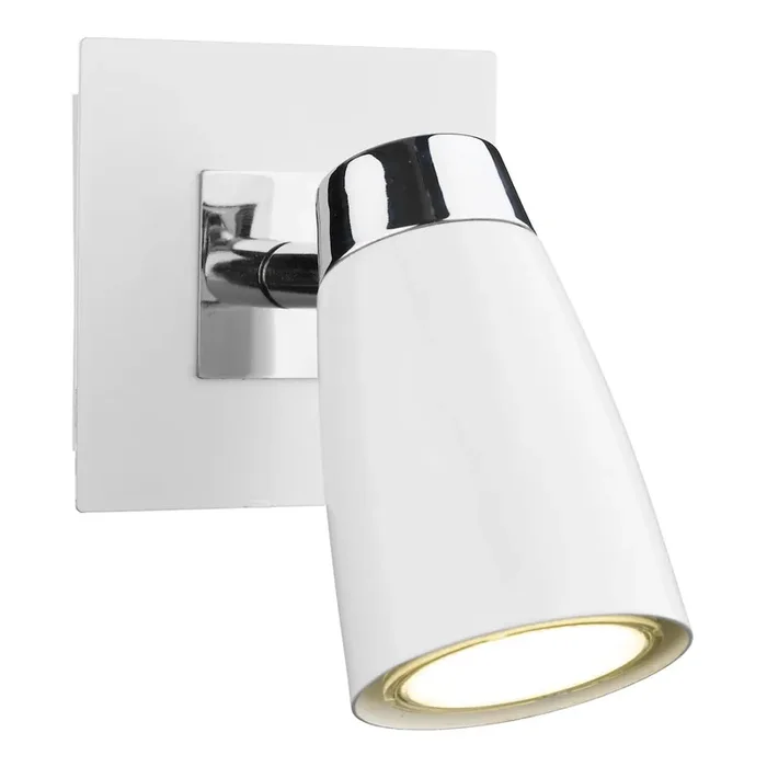 1 Switched Light Single Spotlight Matt White/Polished Chrome (0183LOF072)
