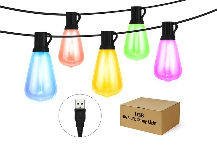 10FT USB Powered Colored String Lights Waterproof