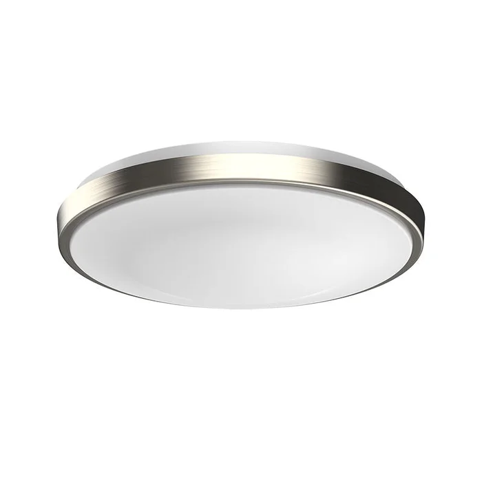 11″ LED Single Ring Flush Mount, 1,200 Lumens, 16W, 120V, CCT Selectable 2700K/3000K/3500K/4000K/5000K, Brushed Nickle Finish