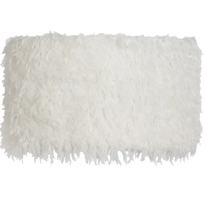 12″ White Faux Feather Vintage Easy Fit Drum Lampshade 30cm