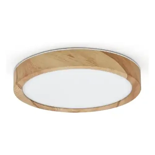 12W Wood Grain Flat Small Round Nordic Flush Ceiling Light