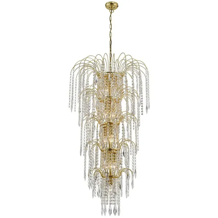 13 Light Tier Chandelier – Gold & Crystal (0483WAT131313GO)