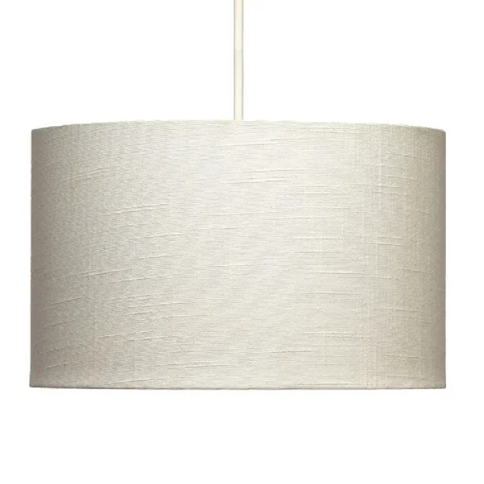14″ Cotton Cream Linen Vintage Easy Fit Drum Pendant Shade 35cm