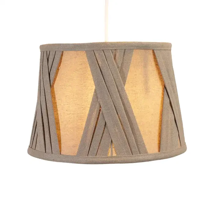 14″ Gathered Cross Pleated Shade With Reversible Gimble for Lamps and Ceiling Fittings (Oaks G907/14 MO)
