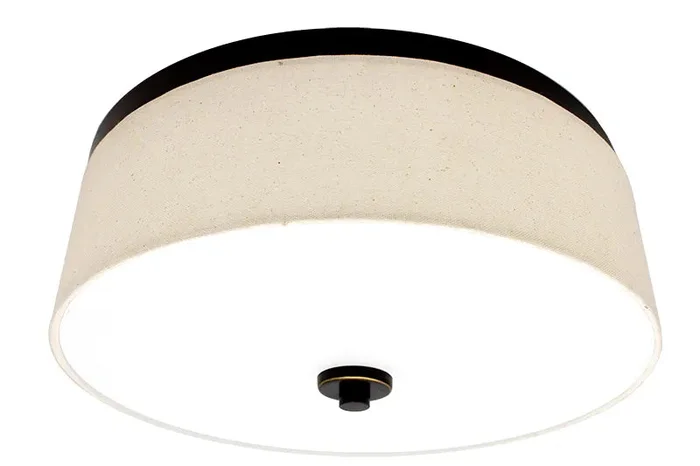 15″ LED Fabric Drum Fixture, 1400 Lumens, 25W, CCT Selectable, 120V, Bronze Finish