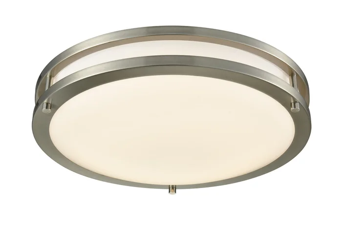 18″ LED Drum Fixture, 2,200 Lumens, 30W, 120V, CCT Selectable 3000K/4000K/5000K, Brushed Nickle Finish