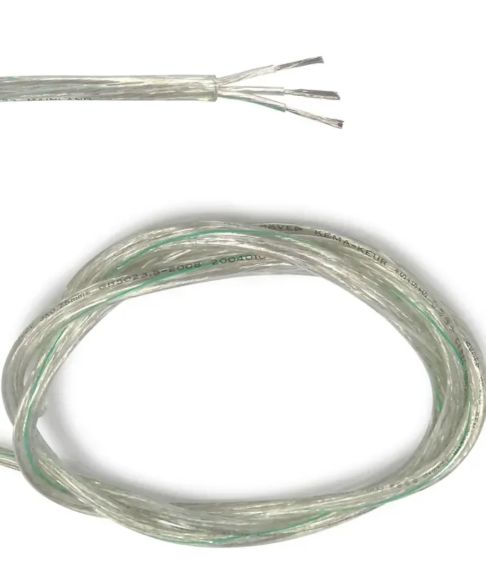 1m Clear 3-Core Electrical Cable 0.75mm