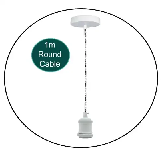 1m White Pendant Light Holder~1695