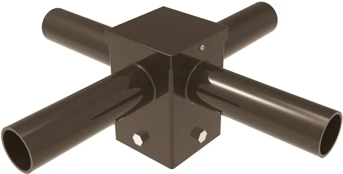 2-3/8 Inch 90 Degree Quad Tenon Square Horizontal Top Pole Mount Adapter For 4 Inch Keystone Poles