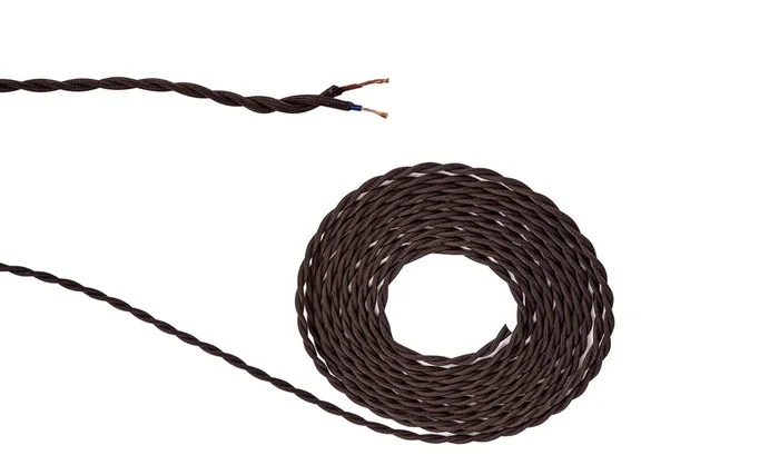 2 Core Braided and Twisted Cable for Lighting 0.75mm (25m roll)