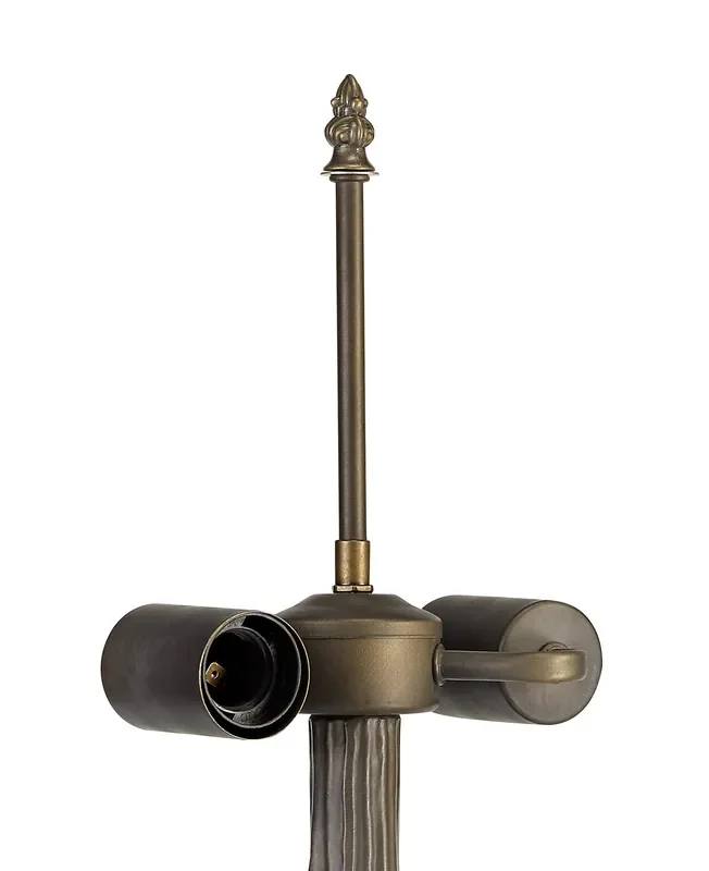 2 Light E27 Large Tiffany Style Blackened Brass Table Lamp – Base Only