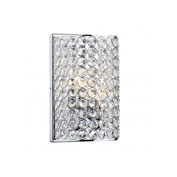 2 Light Large Wall Light Crystal Polished Chrome and Clear Faceted Crystal (0183FRO0950)