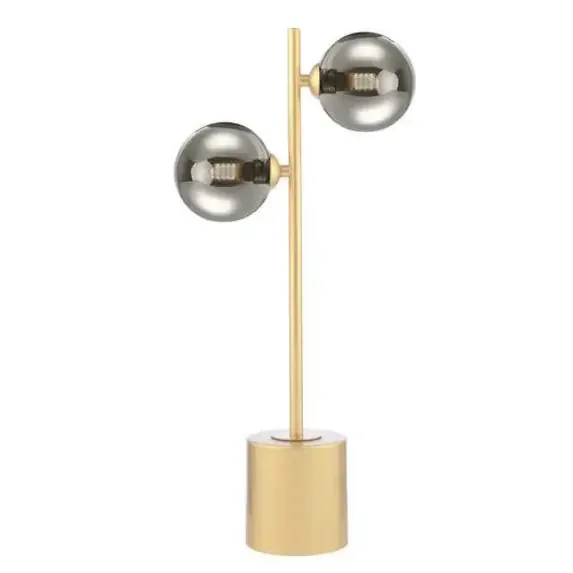 2 Light Table Lamp Matt Gold with Mix & Match Glass Options (0183SPI4235F)