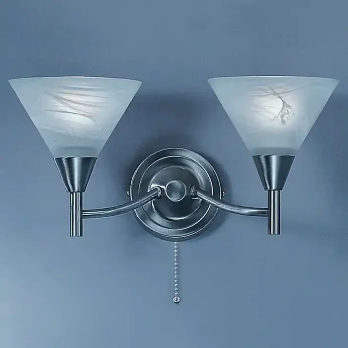 2 Light Wall Bracket in Satin Nickel (0194HARPE9832)