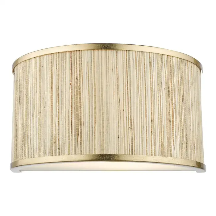 2 Light Wall Light Gold Leaf and Seagrass Shade (0183FEN0935)