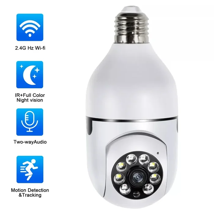 2-Pack E27 Light Bulb Security Camera Wi-Fi – Smart Home 1080P