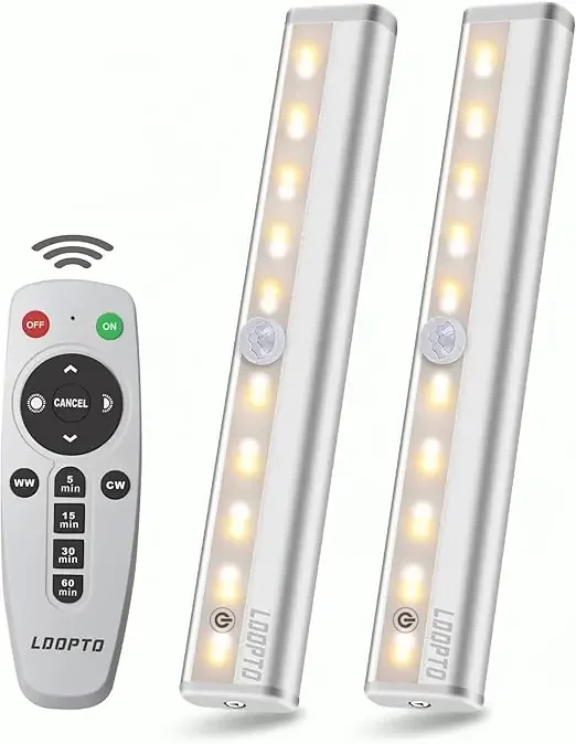 2 pack LED Cabinet Lights – Remote & Touch Control Under Cupboard Lights